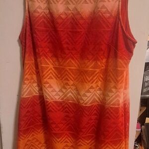 Gradient Red and Orange Sleeveless Dress